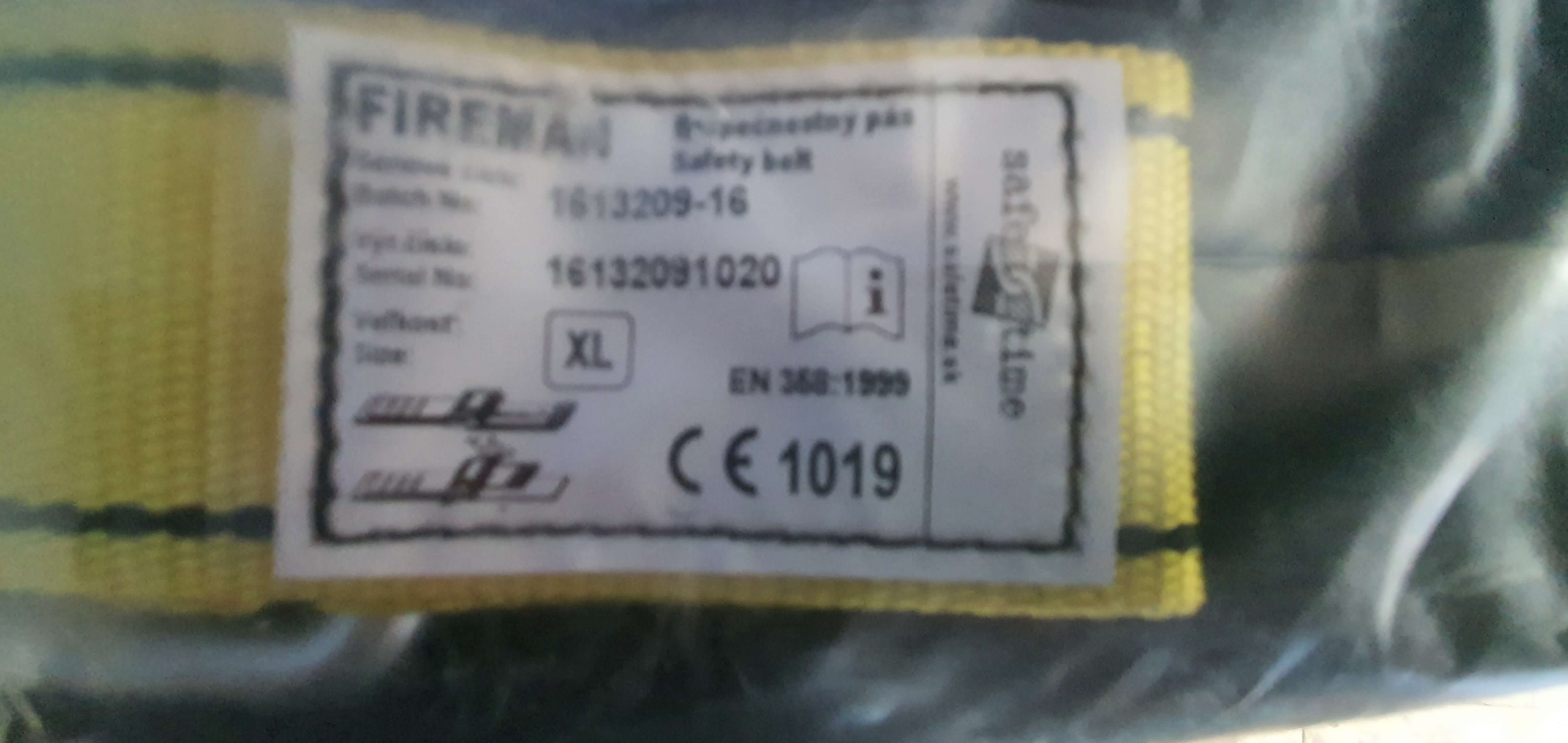 FIREMAN Bezpečnostný pás, veľkosť L